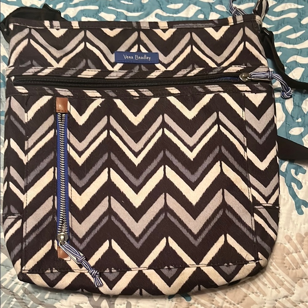 Vera Bradley Black and White Chevron Crossbody Bag